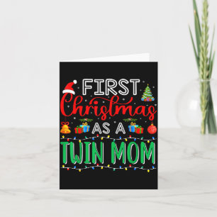 Carte Premier Noël en tant que maman de jumeaux Famille 