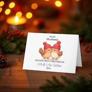 Carte Premier Noël personnalisé marié
