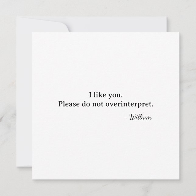 Carte Premier Saint-Valentin J'aime bien ne pas trop en  (Dos)