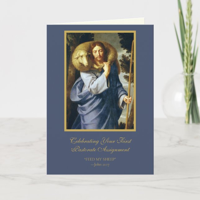 Carte Première affectation pastorale Prêtre Jésus Mouton (Devant)