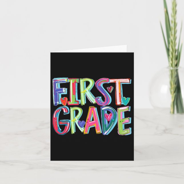 Carte Première Année Drôle Retour À L'École Joyeux Premi (Devant)