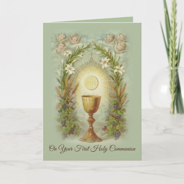 Carte Première communion catholique traditionnelle (Devant)