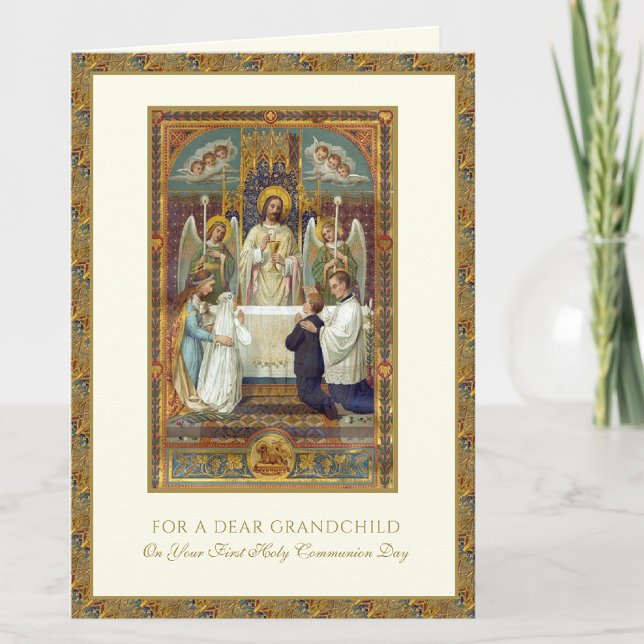 Carte Première communion du petit-enfant Jésus anges  (Créateur téléchargé)