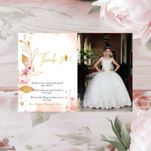 Carte Première communion sainte d'aquarelle simple merci