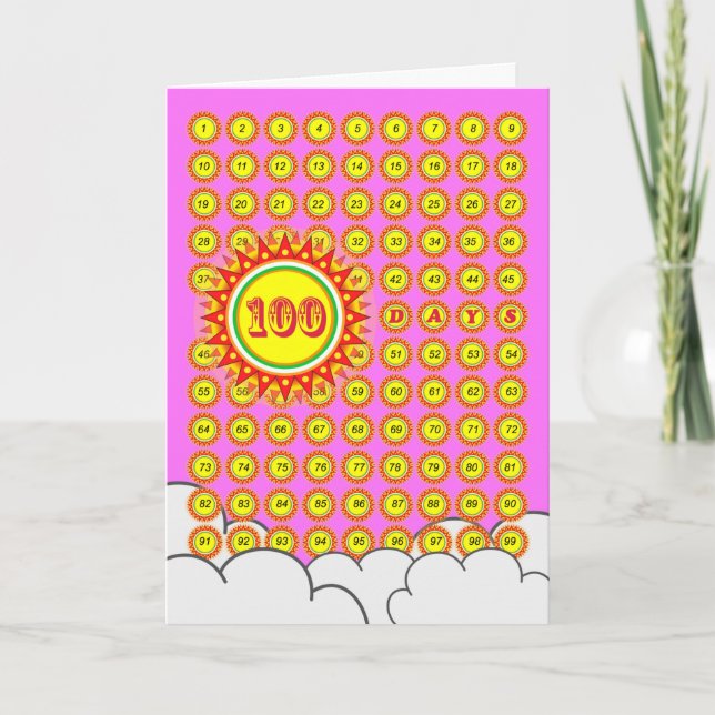 Carte Première étape des 100 premiers jours du bébé avec (Devant)