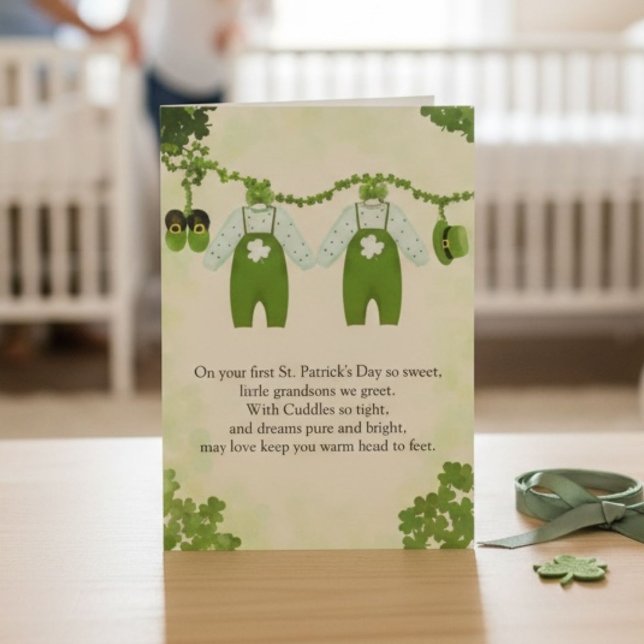 Carte Première fête de la Saint-Patrick pour des jumeaux (Créateur téléchargé)