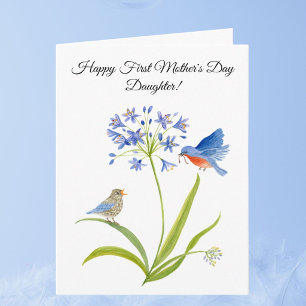 Carte Première fête des mères pour la fille Bluebird Flo