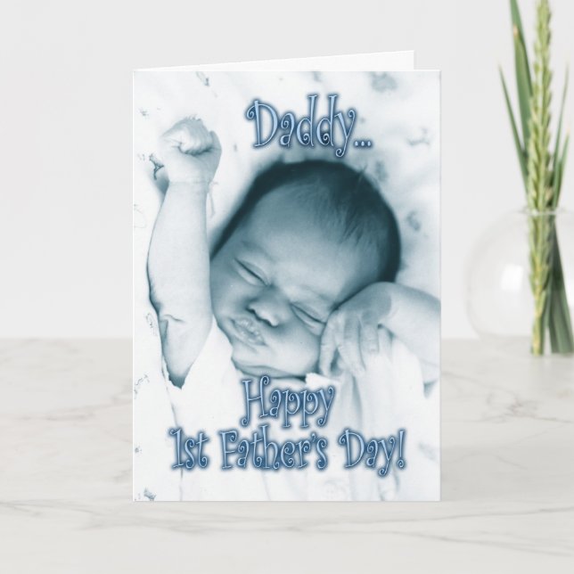 Carte Première fête des pères de fils - Bébé garçon qui  (Devant)