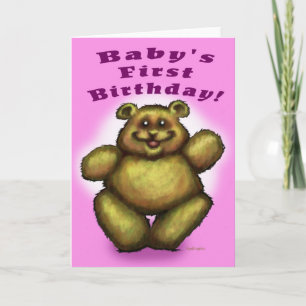 Carte Première fille de l'anniversaire du bébé