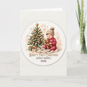 Carte Première Noël de bébé Ornement personnalisé