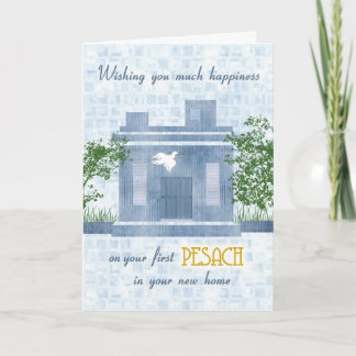 Carte Première pâque heureuse dans la nouvelle maison