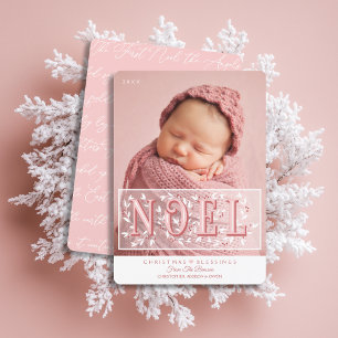 Carte Première photo de Noël Elégante Noël du bébé