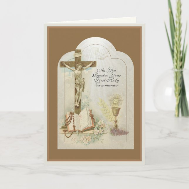 Carte Première Sainte Communion catholique (Devant)