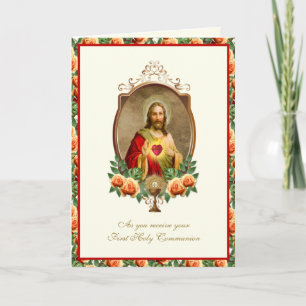 Carte Première Sainte Communion Catholique Élégant Jésus