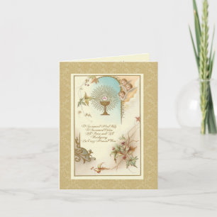Carte Première Sainte Communion Catholique Traditionnell