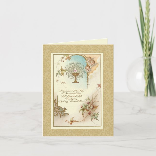 Carte Première Sainte Communion Catholique Traditionnell (Devant)