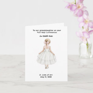 Carte Première Sainte Communion de Filles Personnalisée
