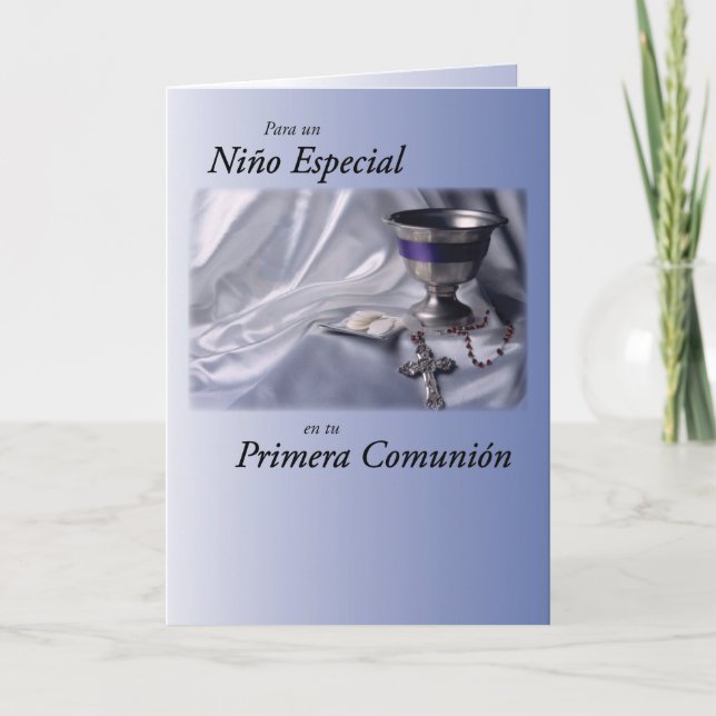 Carte Première sainte communion de garçon dans (Devant)
