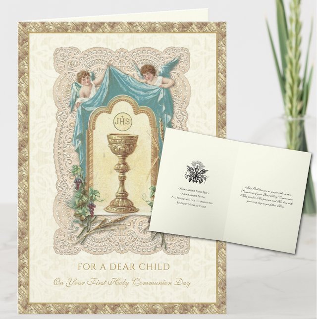 Carte Première Sainte Communion d'enfant Prière des Ange (Créateur téléchargé)
