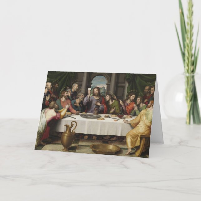 Carte Première Sainte Communion Dernière Cène (Devant)