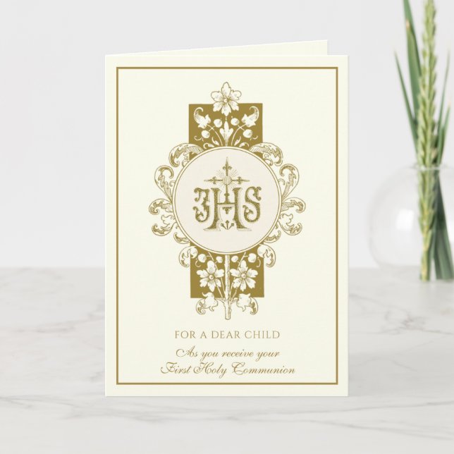 Carte Première Sainte Communion Jésus Eucharistie (Devant)