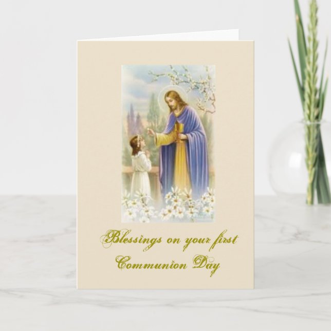 Carte Première sainte communion - pour des félicitations (Devant)