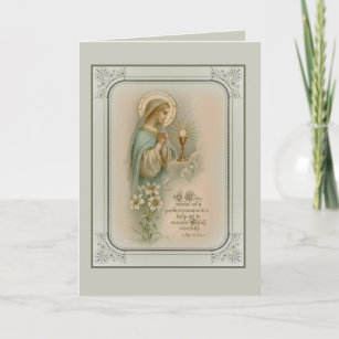 Carte Première Sainte Communion Vierge Marie Eucharistie