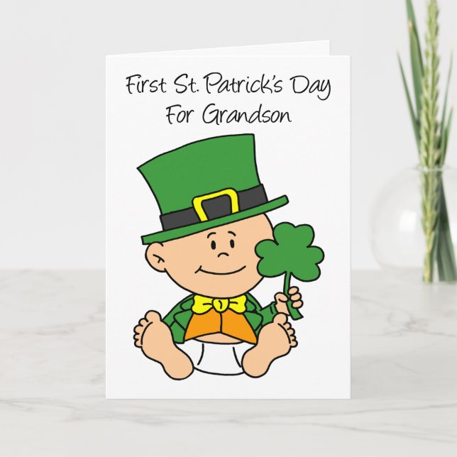 Carte Première St Patrick's Day pour Grandson Card (Devant)