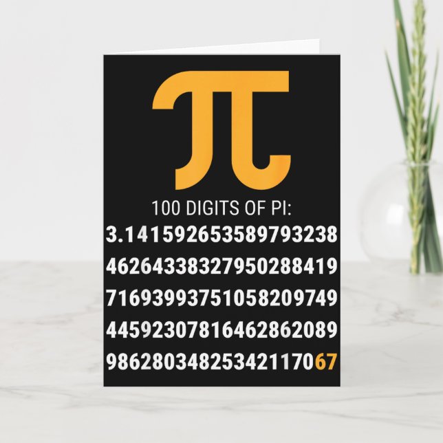Carte Premières 100 Chiffres De Pi 67 Nerds Geeks Prof D (Devant)