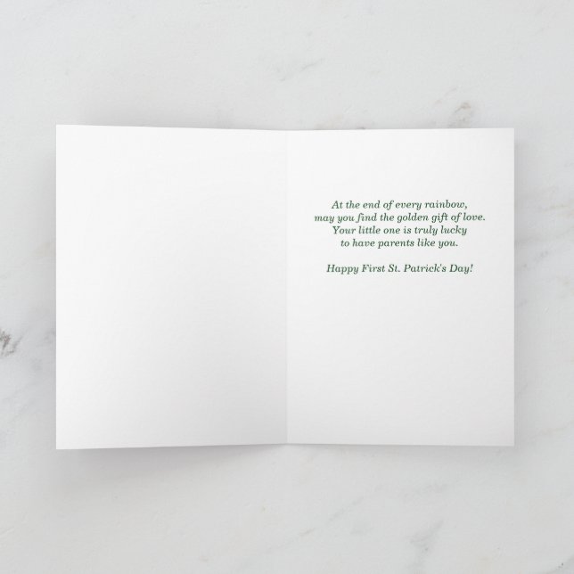 Carte Premiers St-Patrick de nouveaux parents Cerf des b (Intérieur)