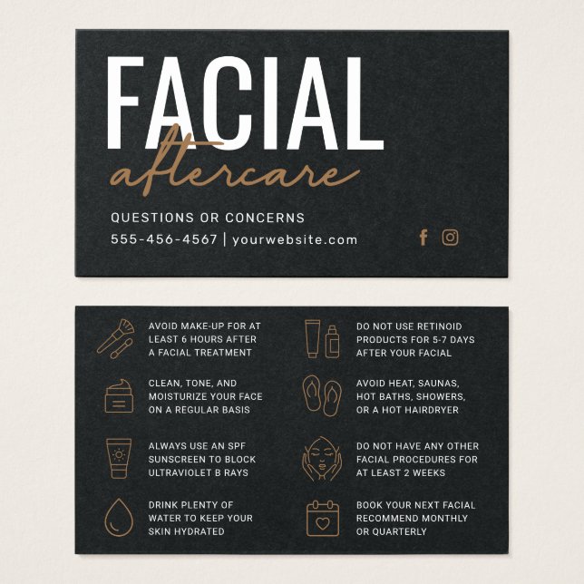 Carte Premium Black Facial (Devant & derrière)