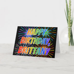 Carte Prénom "BRITTANIE" Amusant "HEUREUX ANNIVERSAIRE"