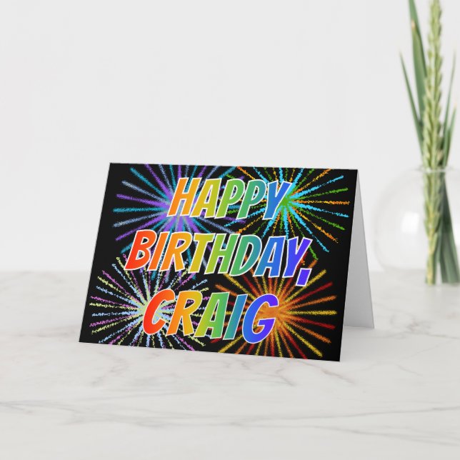 Carte Prénom "CRAIG" Amusant "HEUREUX ANNIVERSAIRE" (Devant)