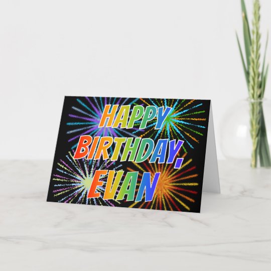 Carte Prenom Evan Fun Heureux Anniversaire Zazzle Fr