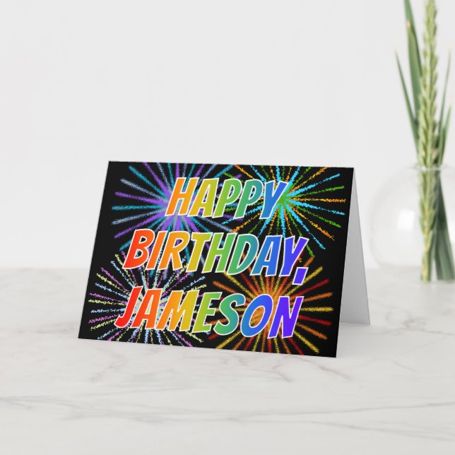 Carte Prénom "JAMESON" Amusant "JOYEUX ANNIVERSAIRE" (Devant)