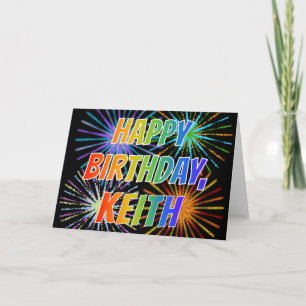 Carte Prénom "KEITH" Fun "HEUREUX ANNIVERSAIRE"