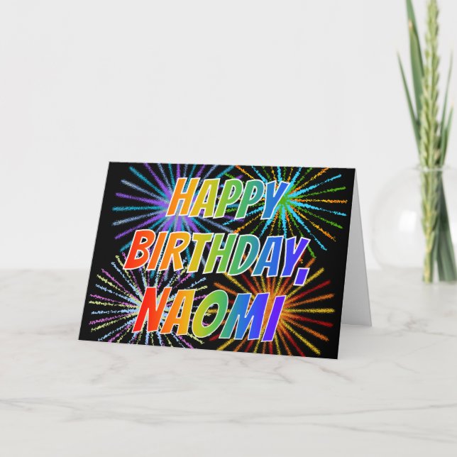 Carte Prénom "NAOMI" Fun "HAPPY BANTHDAY" (Devant)