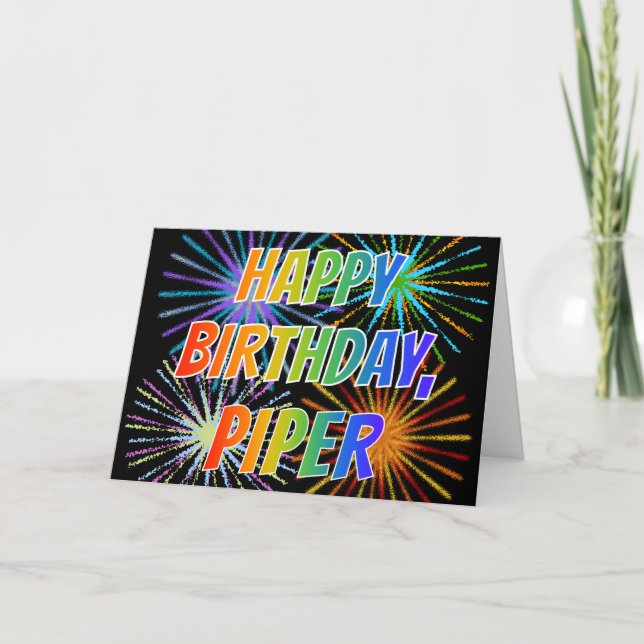 Carte Prénom "PIPER" Amusant "JOYEUX ANNIVERSAIRE" (Devant)