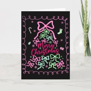 Carte Préparatifs Nk Coquette Bow Arbre de Noël Girly Xm