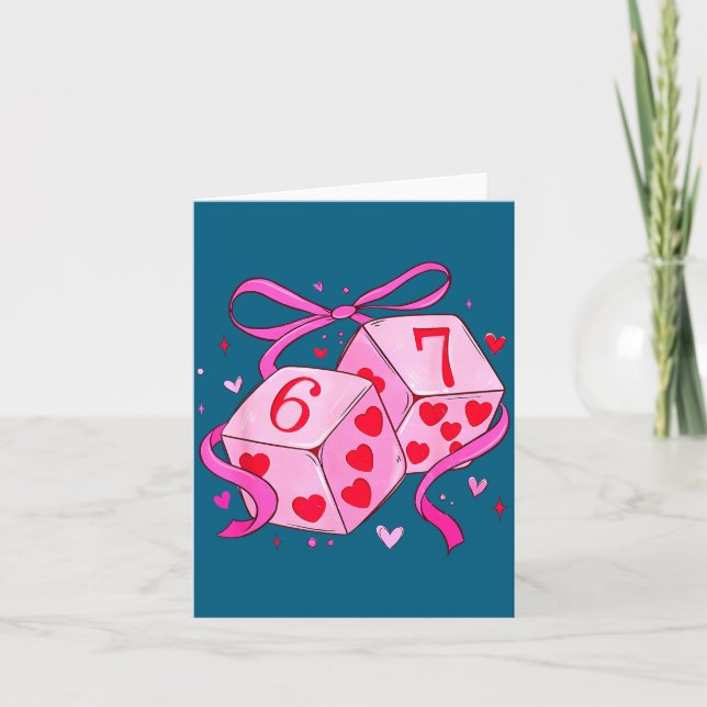 Carte Preppy 67 Valentine Six Seven Dice 6 7 Men Women K (Devant)