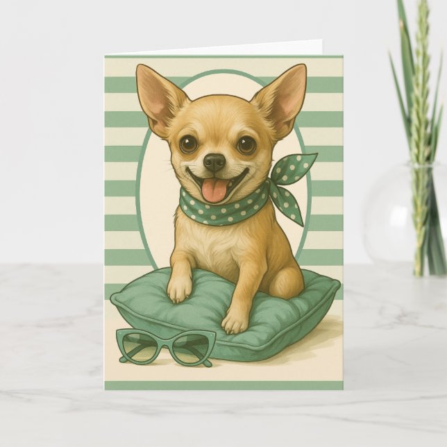 Carte Preppy Chihuahua (Devant)