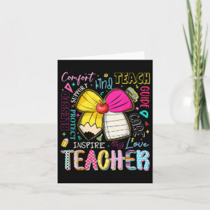 Carte Preppy Enseignant Coquette Bow Enseigner Amour Ins