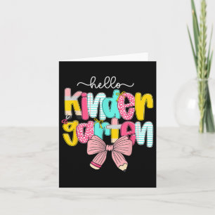 Carte Preppy Hello Kindergarten Enseignant Coquette Reto