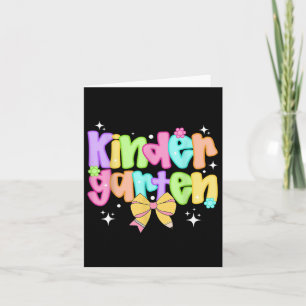 Carte Preppy Kindergarten Teacher Team Bow Retour À L'Éc