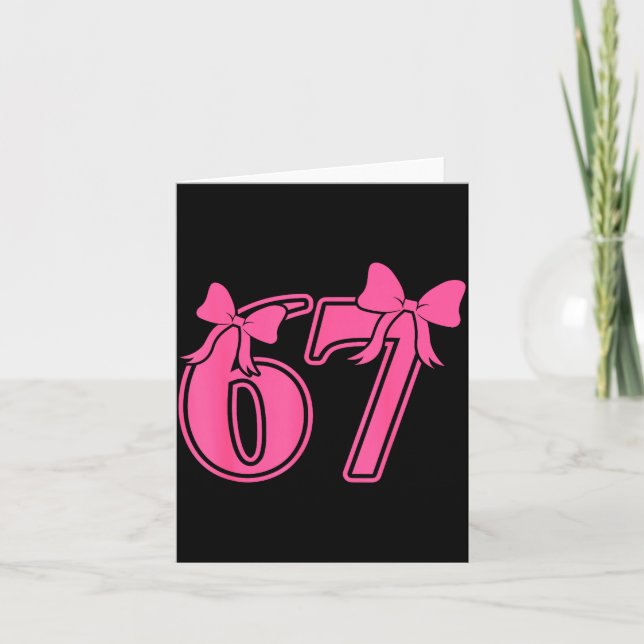 Carte Preppy Nk Coquette Bow Lace 67 Six Seven Meme Wome (Devant)