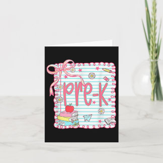 Carte Préppy Pré-k Retour À L'École Coquette Bow Pré-k T