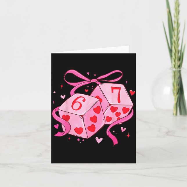 Carte Preppy Six Seven Valentine 6 7 Meme Funny Coquette (Devant)