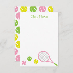 Carte Preppy Tennis Personnalisée Flat Note