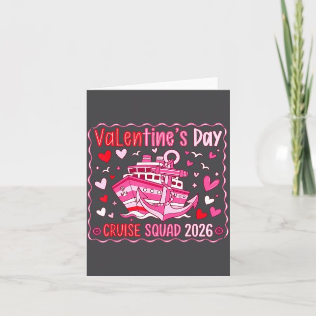 Carte Preppy Valentines Cruise 2026 Family Matching Vale (Devant)