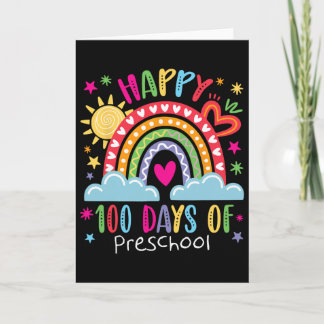 Carte Preschool Teacher Girls Kids Rainbow 100 Days Of S